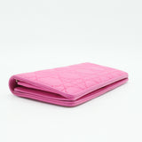 Pink Cannage Quilted Lambskin Leather Diorisssimo Wallet