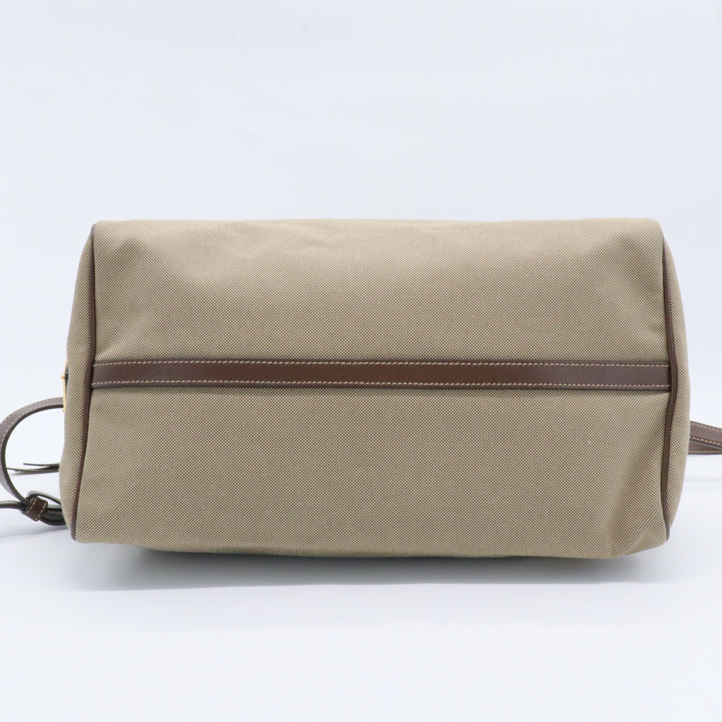 Logo Convertible Zip Satchel Canvas with Leather
