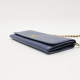 Saffiano Shoulder Bag Leather Blue