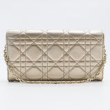 Metallic Lambskin Cannage Miss Dior Promenade Pouch Gold