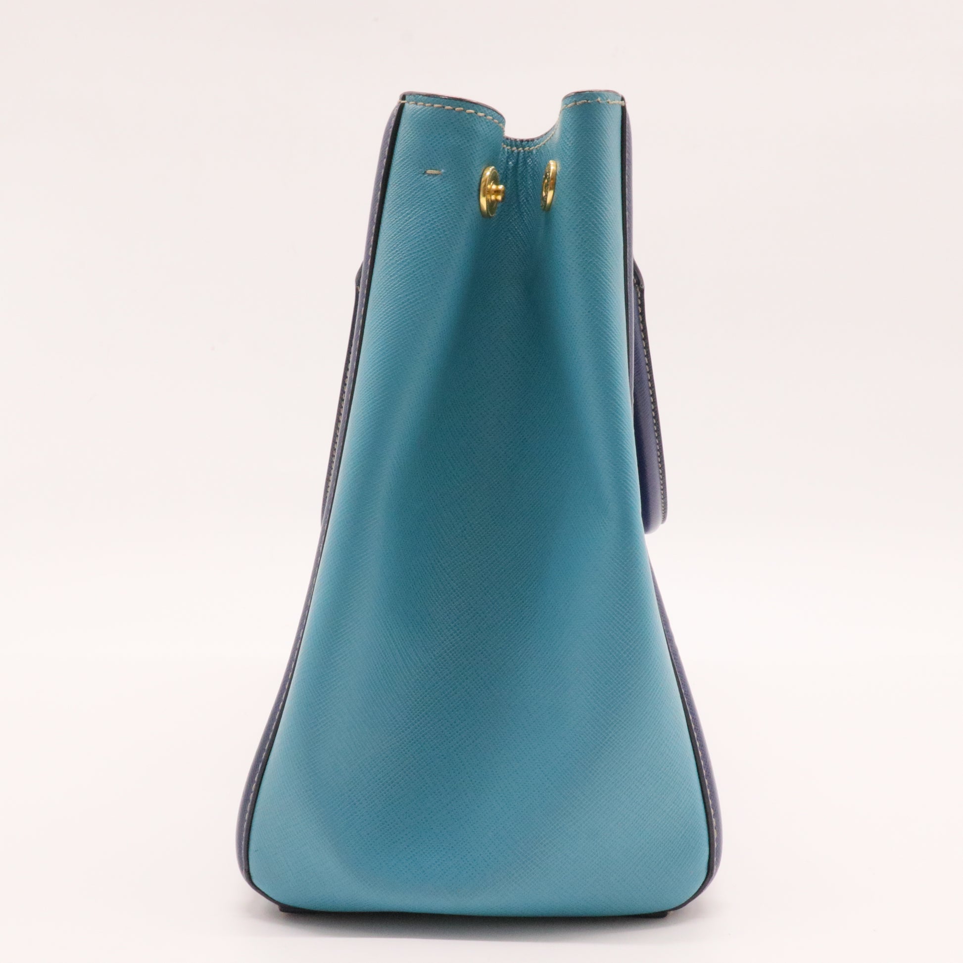 Bicolor Lux Convertible Open Tote Saffiano Leather Medium