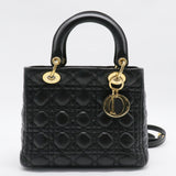 Vintage Lady Dior Bag Cannage Quilt Lambskin Medium