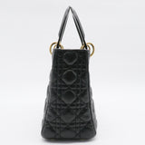 Vintage Lady Dior Bag Cannage Quilt Lambskin Medium