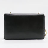 Vara Calf Leather Shoulder Bag Black White