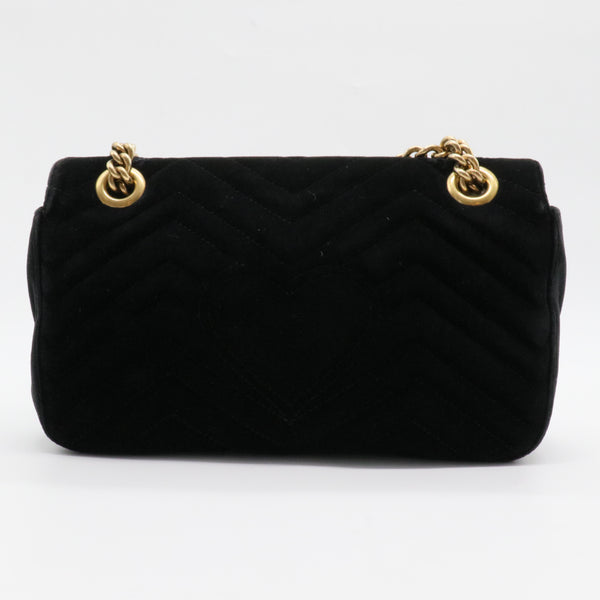 GG Marmont Flap Bag Embellished Matelasse Velvet Small