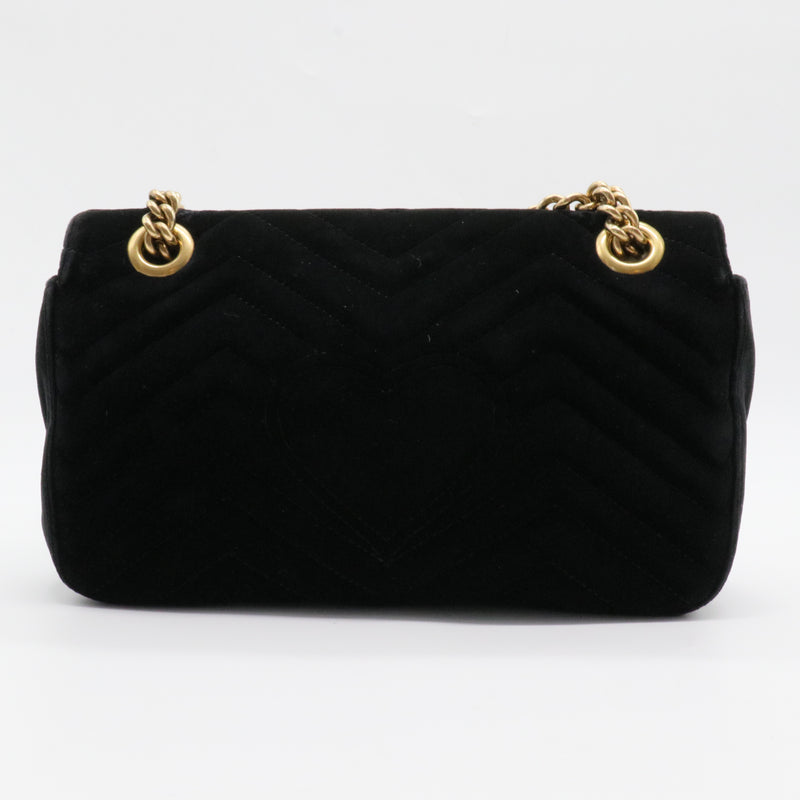 GG Marmont Flap Bag Embellished Matelasse Velvet Small