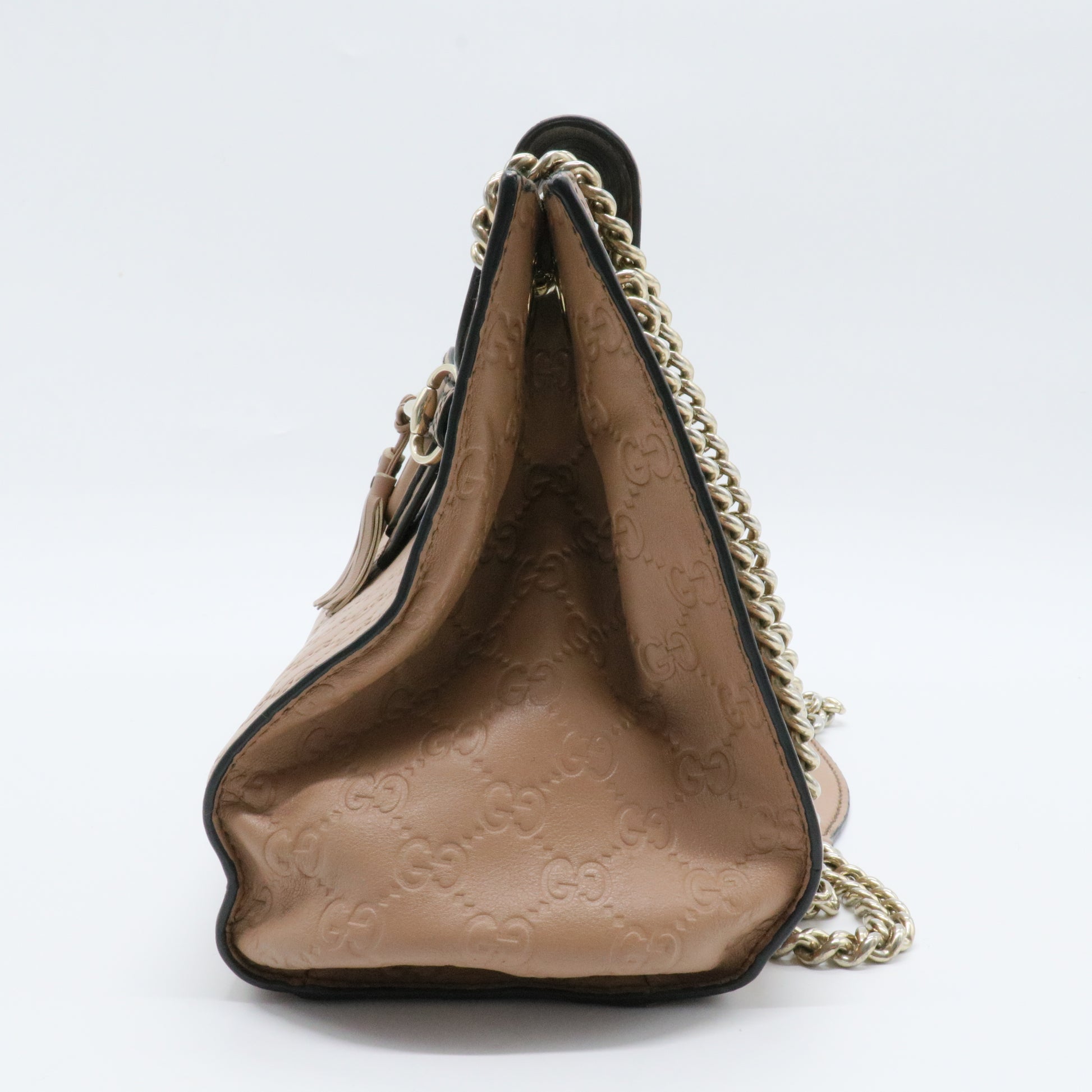Emily Chain Flap Shoulder Bag Guccissima Leather Large