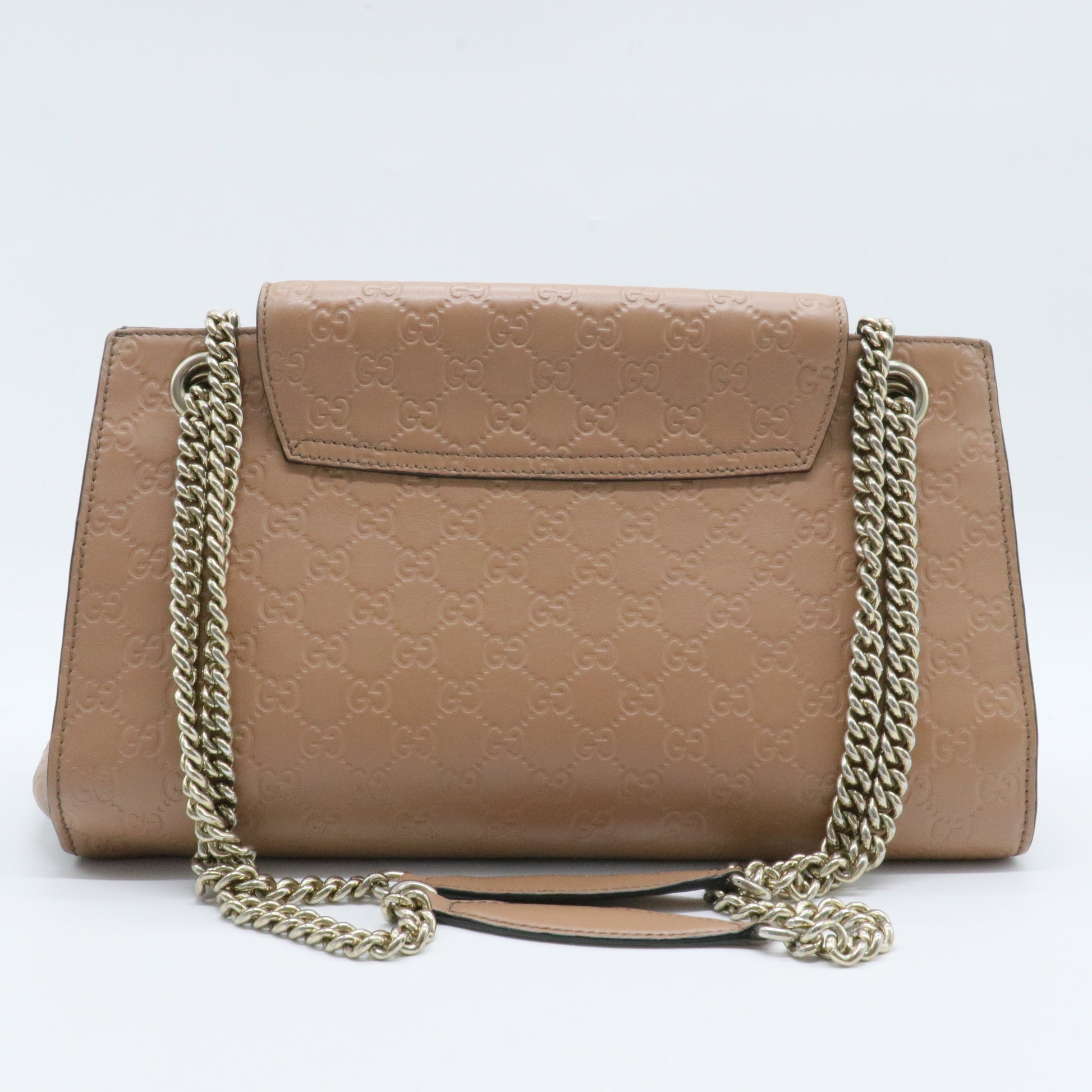 Emily Chain Flap Shoulder Bag Guccissima Leather Large