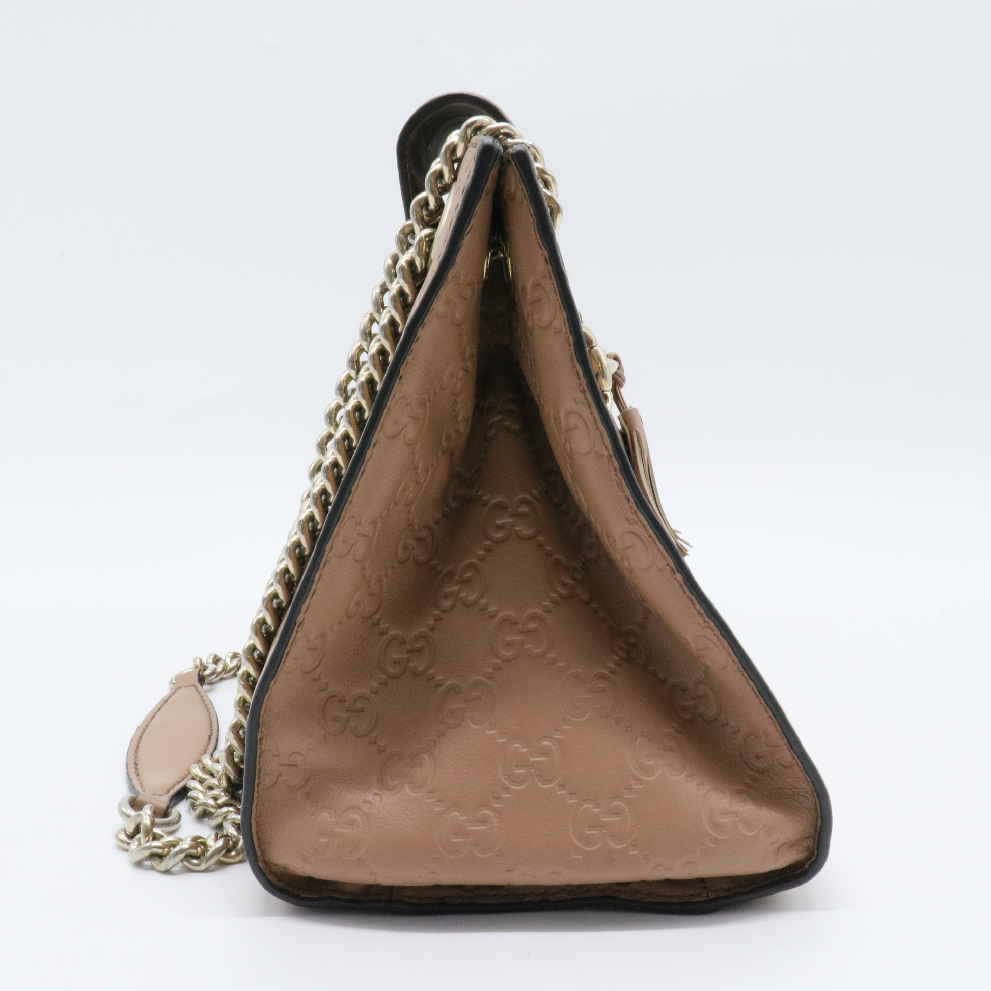 Emily Chain Flap Shoulder Bag Guccissima Leather Large
