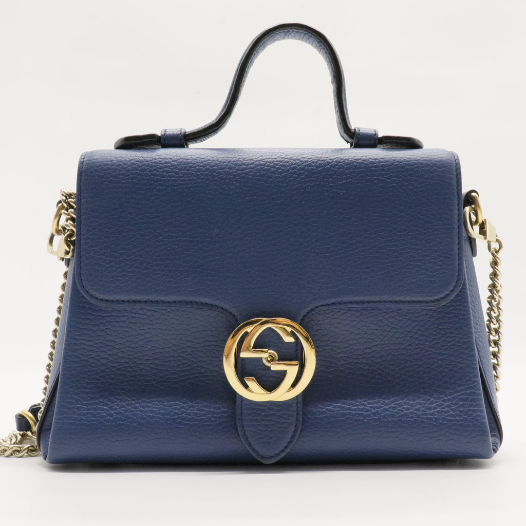 Interlocking Top Handle Bag Leather Small