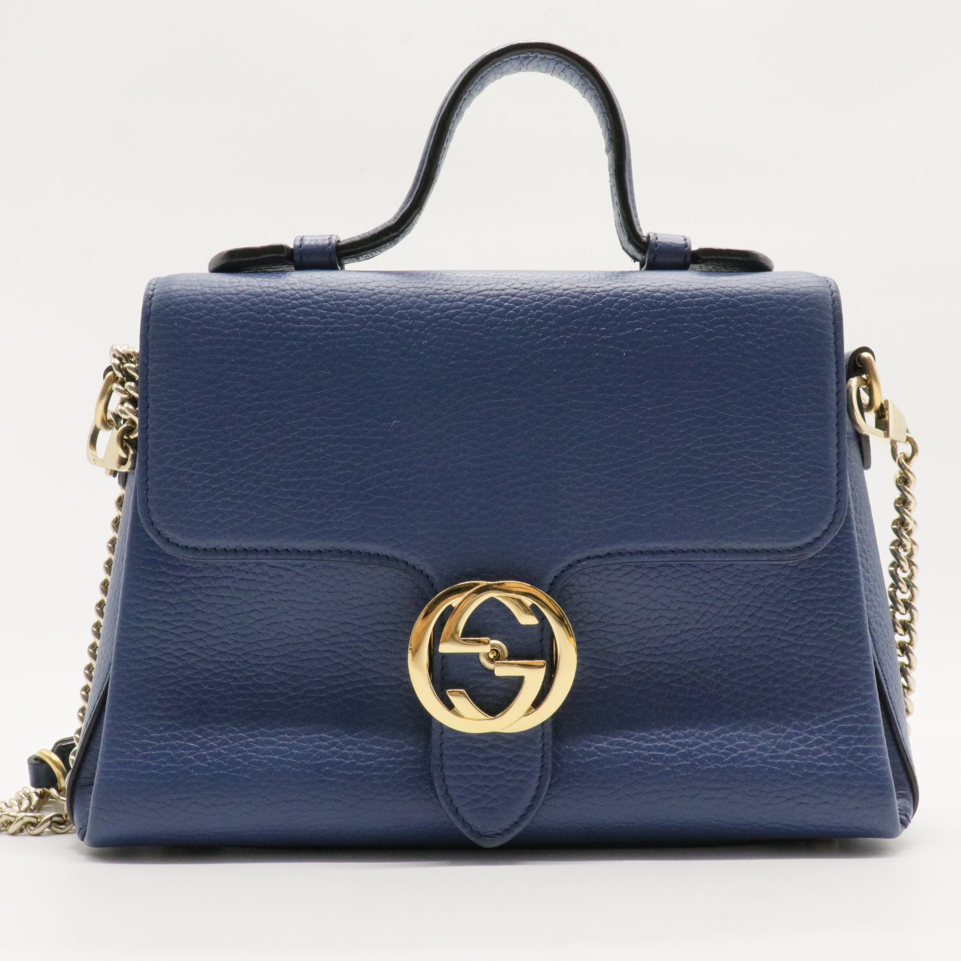 Interlocking Top Handle Bag Leather Small