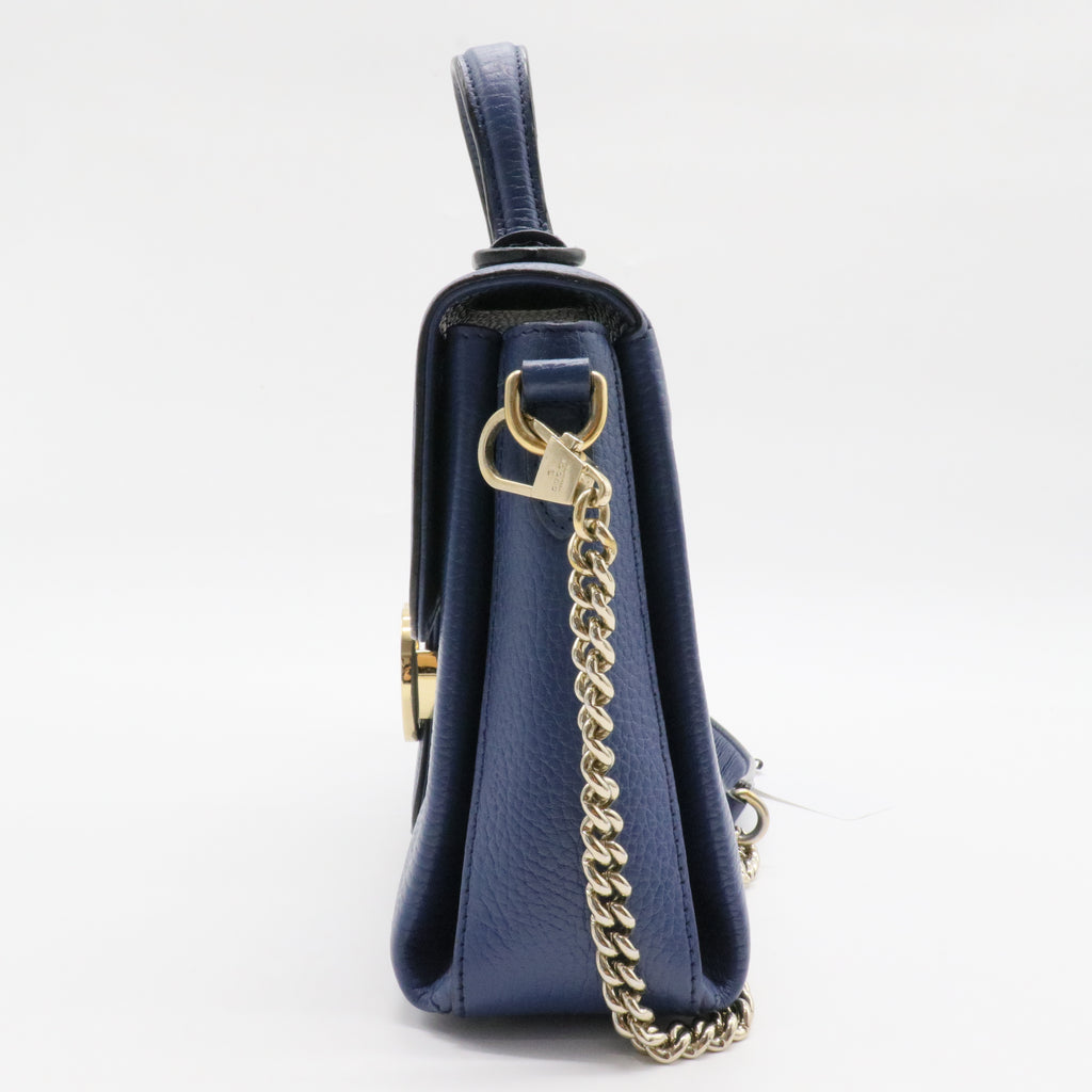 Interlocking Top Handle Bag Leather Small