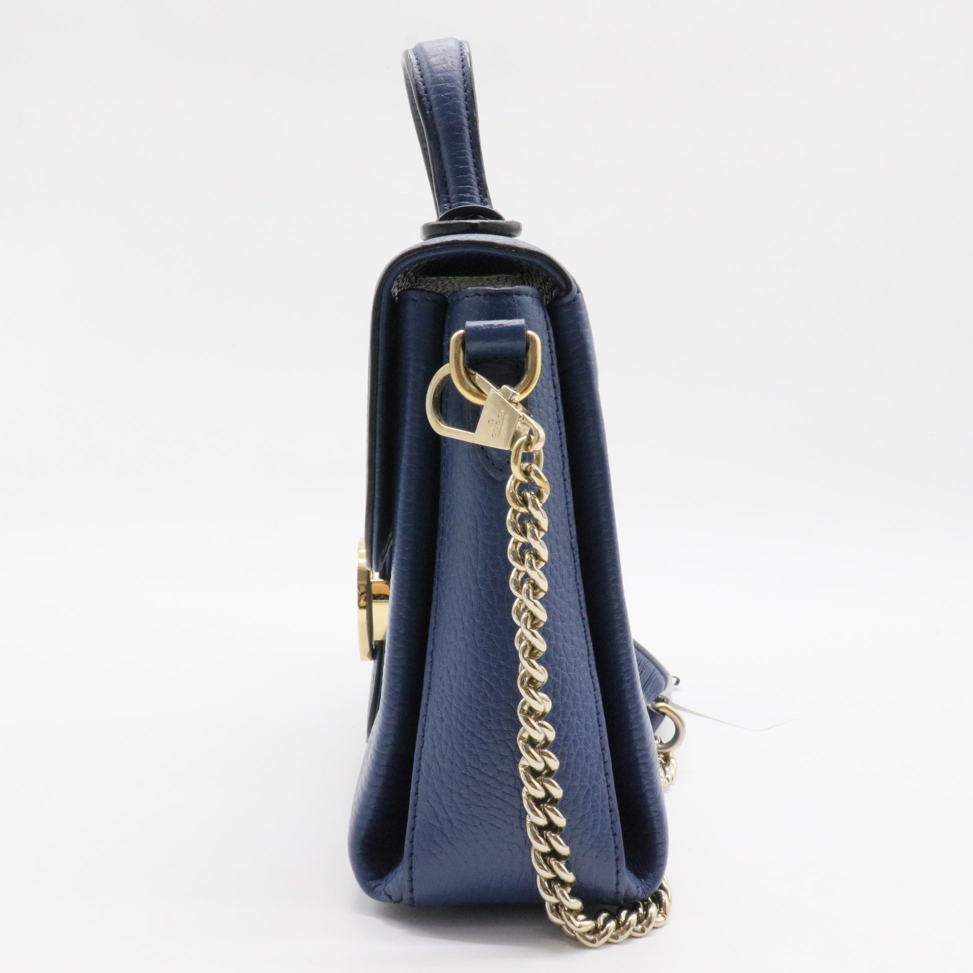 Interlocking Top Handle Bag Leather Small