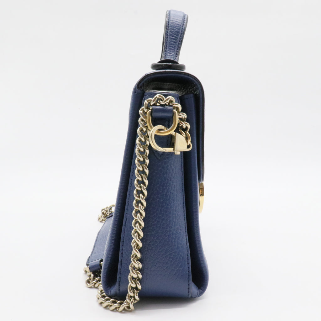 Interlocking Top Handle Bag Leather Small