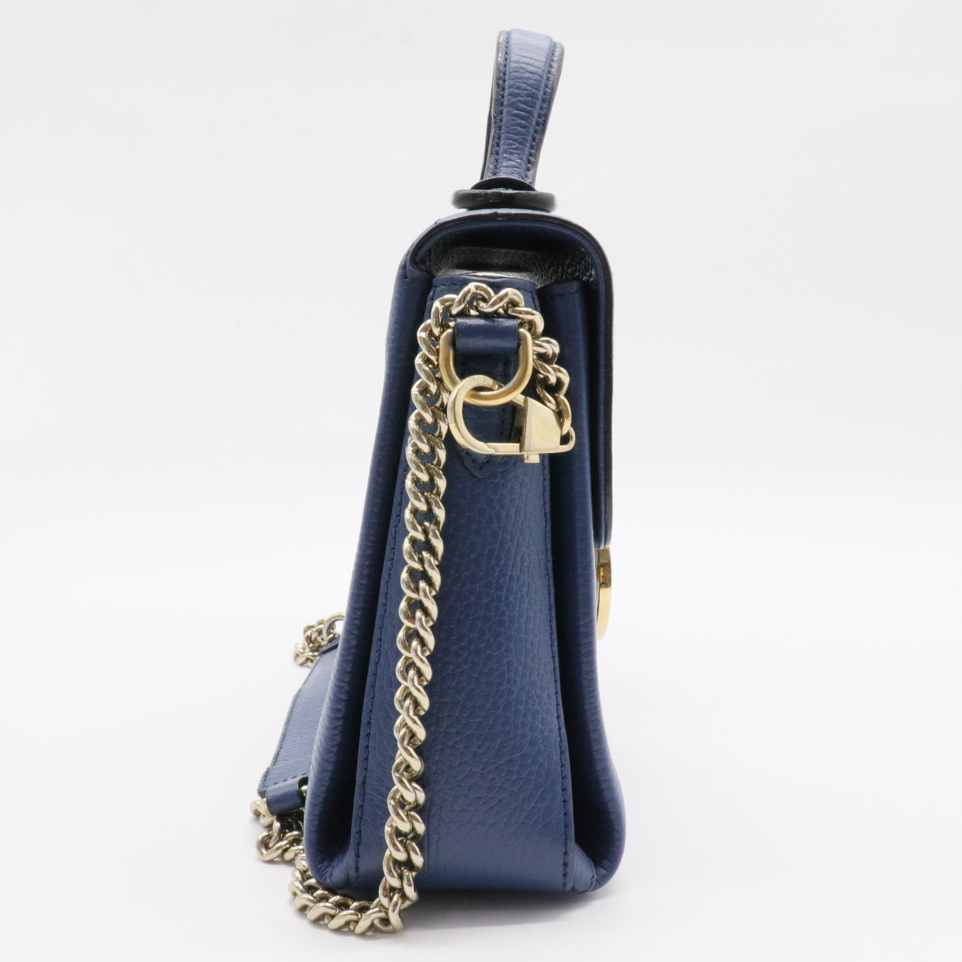 Interlocking Top Handle Bag Leather Small