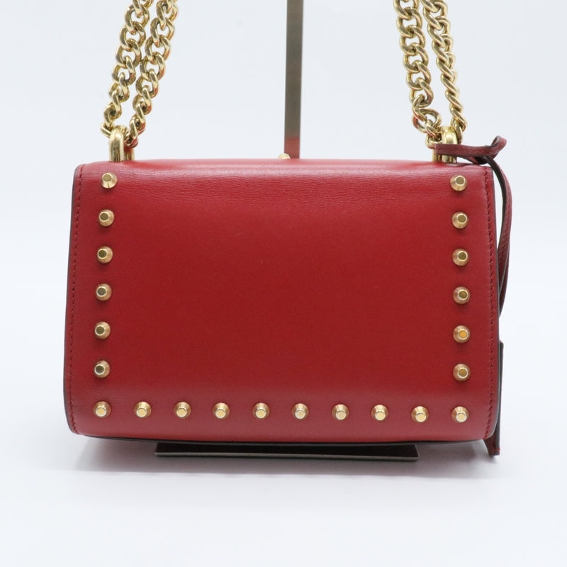 Pearly Padlock Shoulder Bag Studded Leather Small