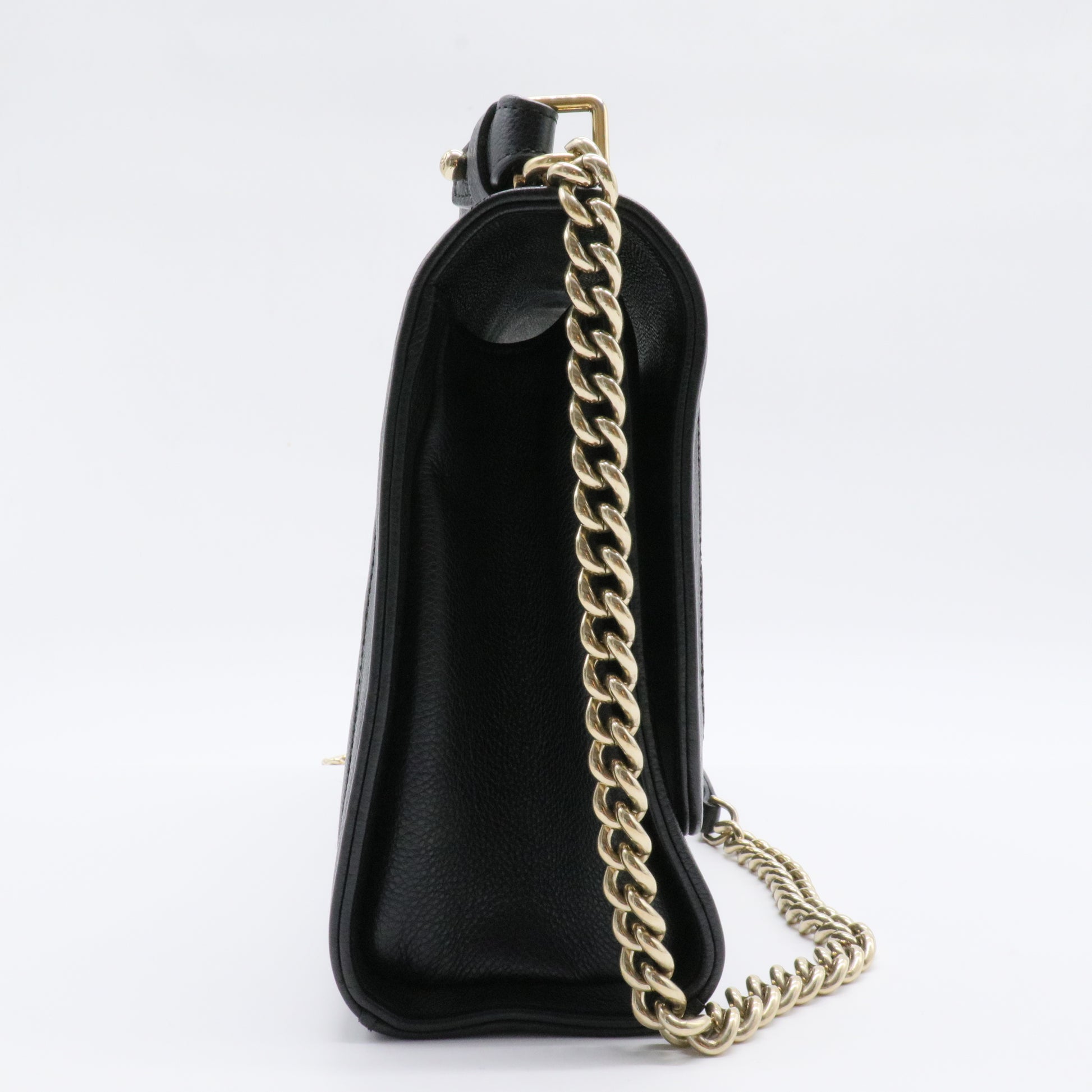 Label Click Flap Bag Quilted Calfskin Medium