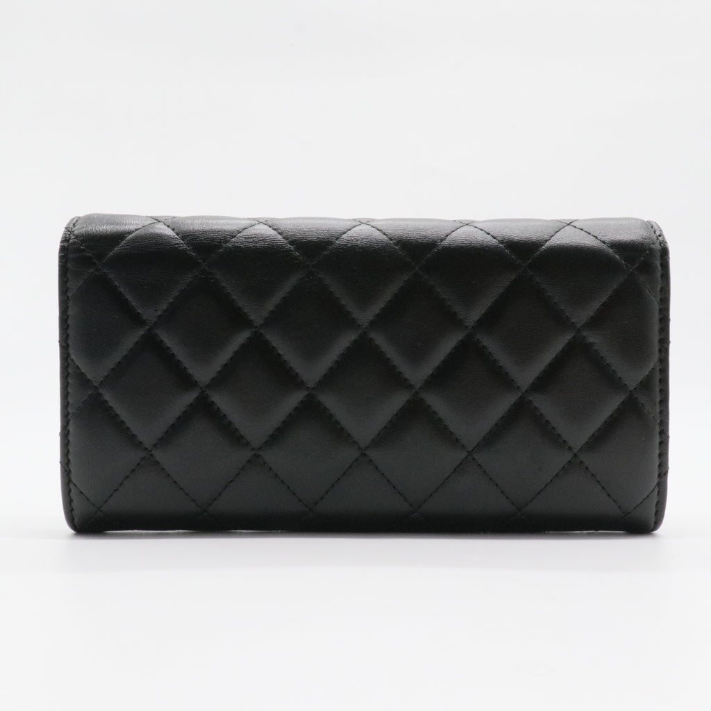 L-Double Wallet Quilted Lambskin Long