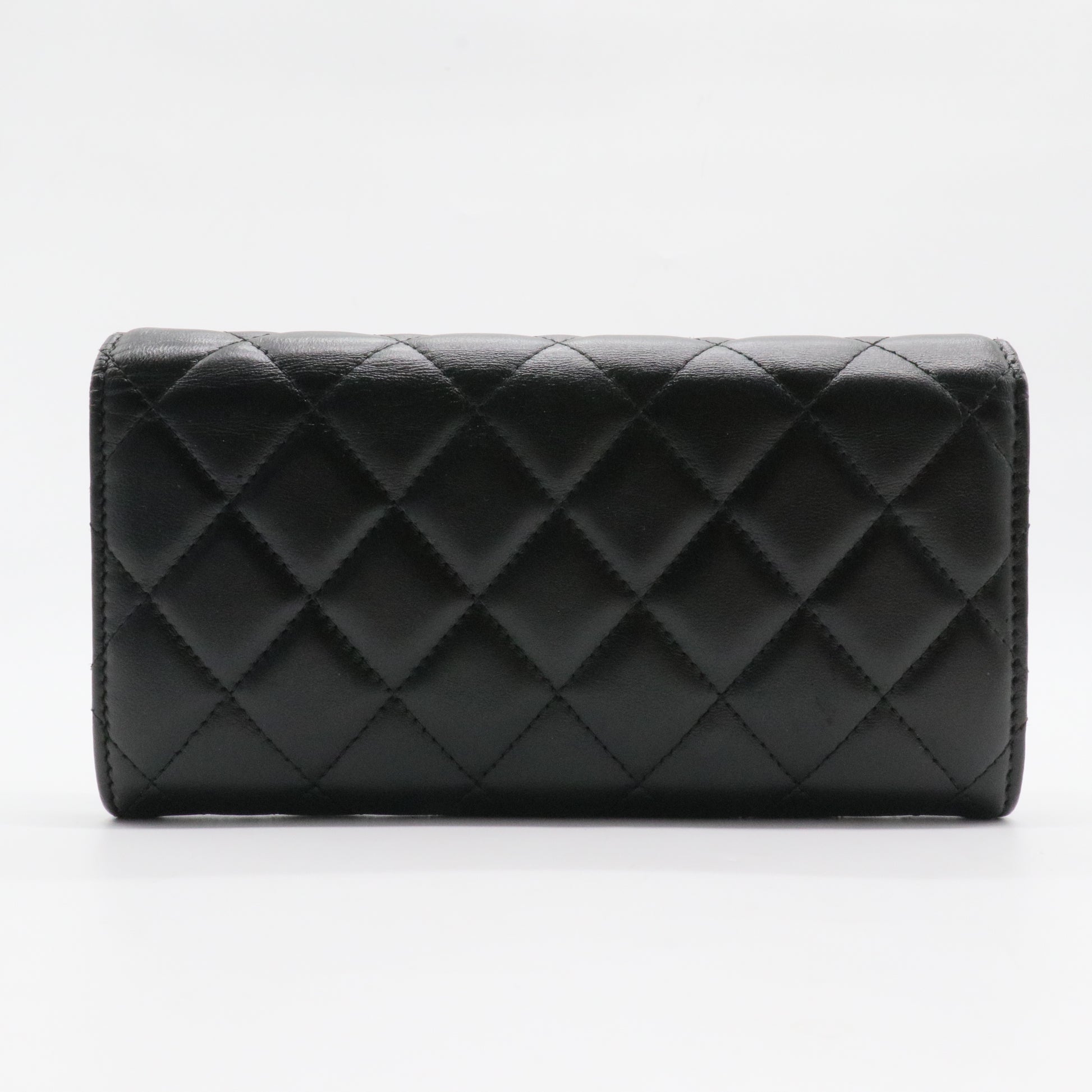 L-Double Wallet Quilted Lambskin Long
