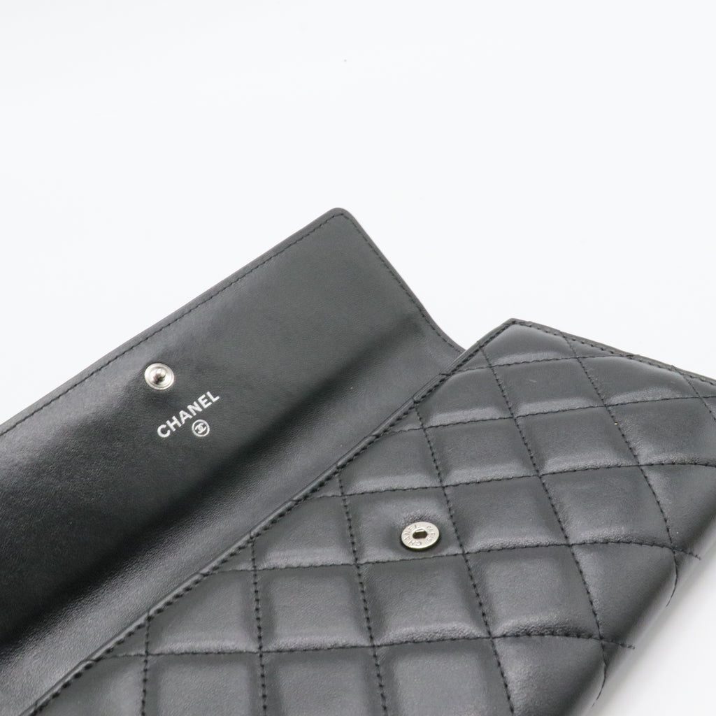 L-Double Wallet Quilted Lambskin Long