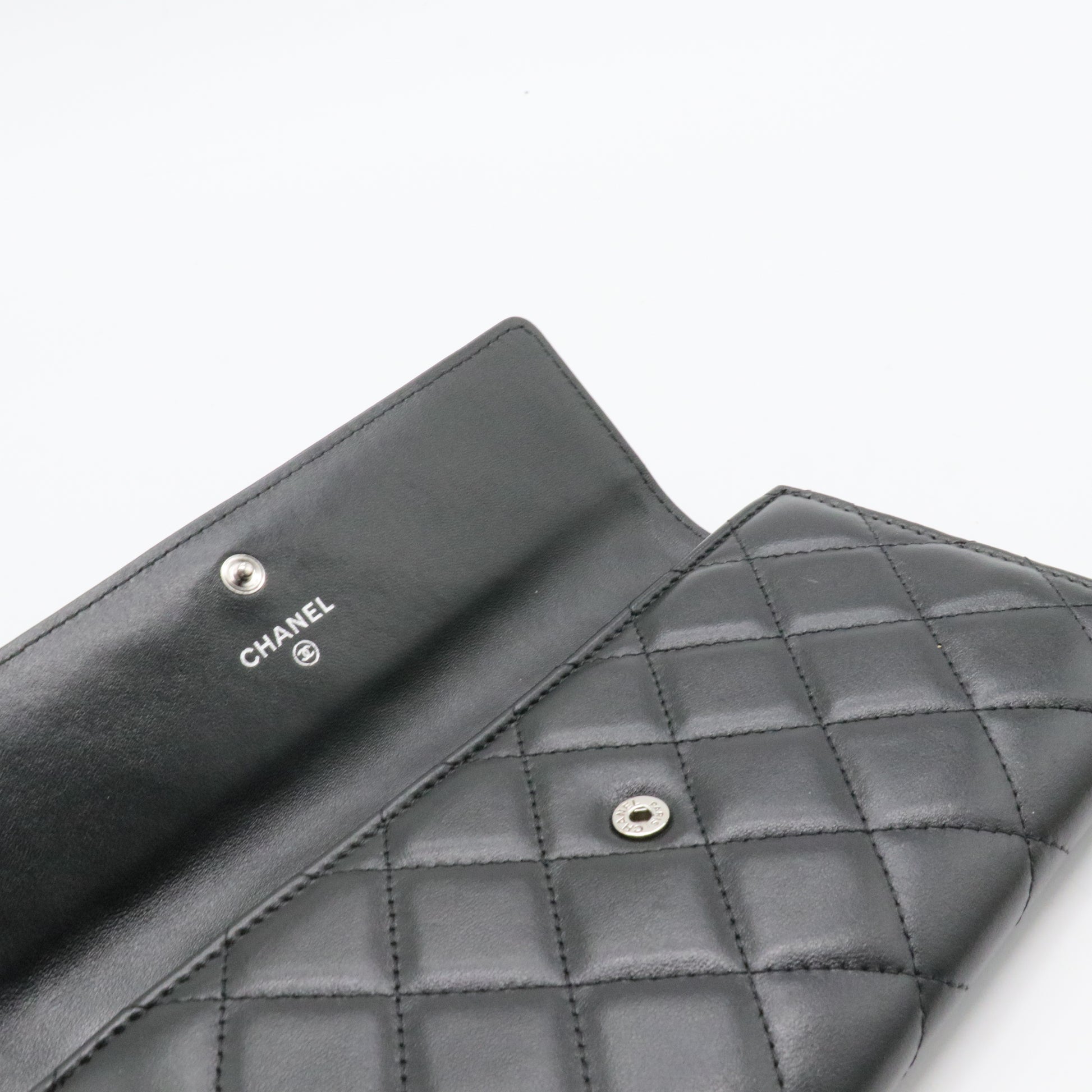 L-Double Wallet Quilted Lambskin Long