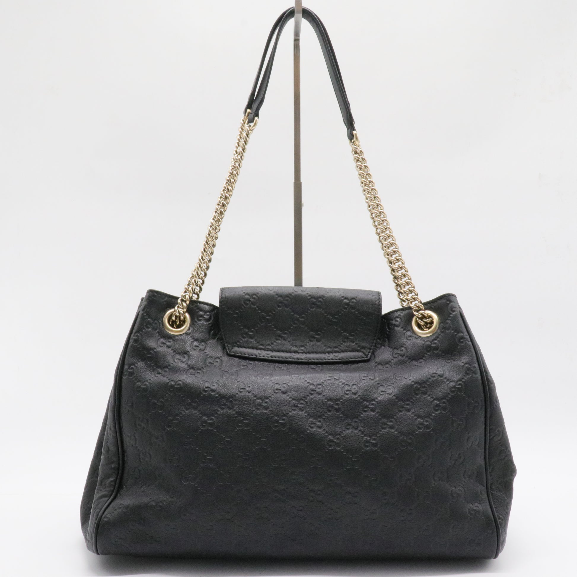 Emily Flap Shoulder Bag Guccissima Leather Large