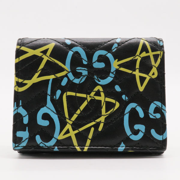 GG Ghost Graffiti Leather Leather Bifold Wallet