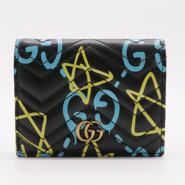 GG Ghost Graffiti Leather Leather Bifold Wallet