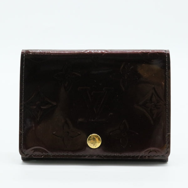 Amarante Monogram Vernis Business Card Holder