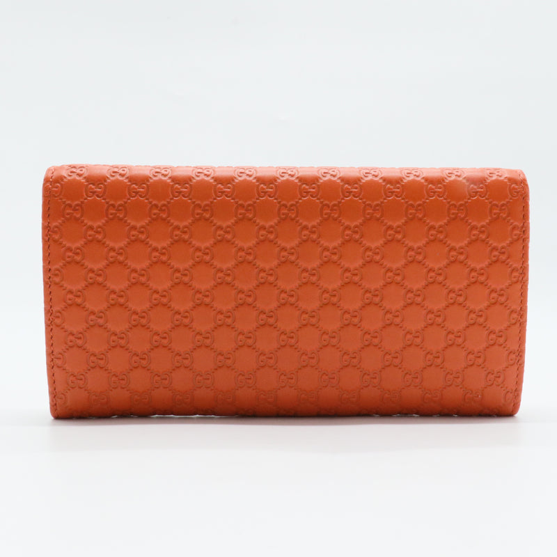 Micro Guccisima Bifold Wallet Leather Orange