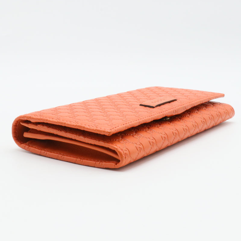 Micro Guccisima Bifold Wallet Leather Orange