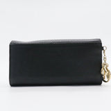 Black Leather Diorissimo Continental Wallet