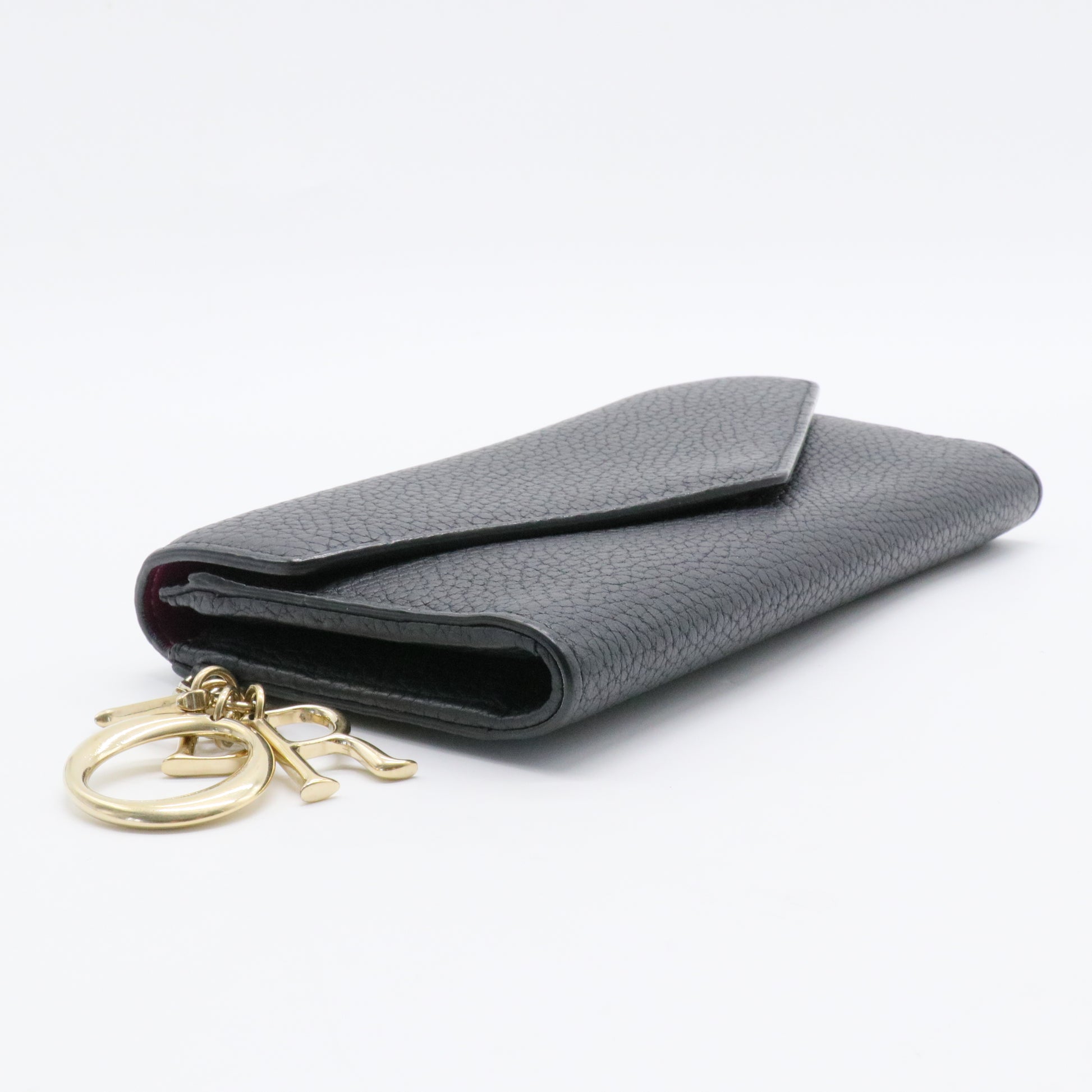 Black Leather Diorissimo Continental Wallet