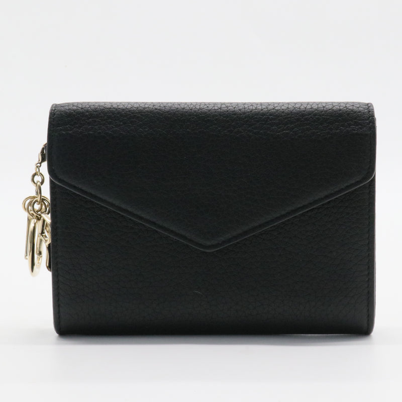 Black Leather Medium Diorissimo Envelope Wallet