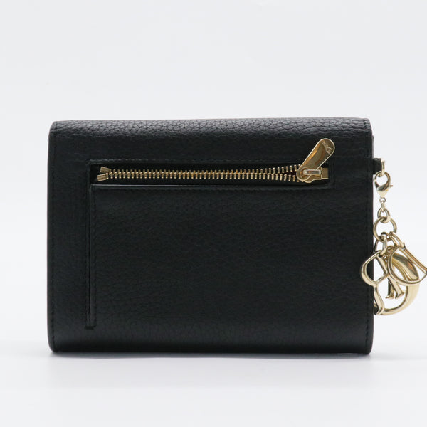 Black Leather Medium Diorissimo Envelope Wallet