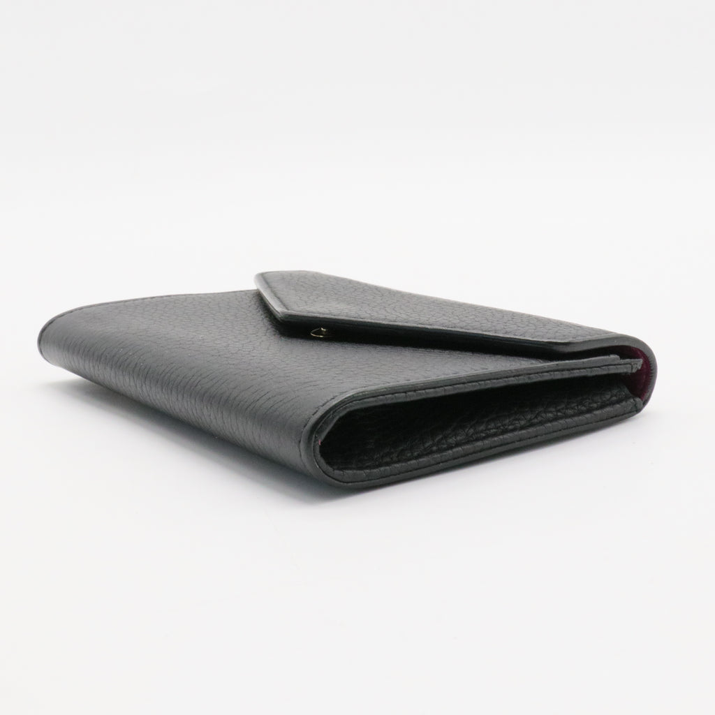 Black Leather Medium Diorissimo Envelope Wallet