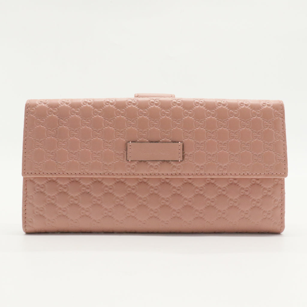 Microguccissima Continental Flap Wallet Soft Pink