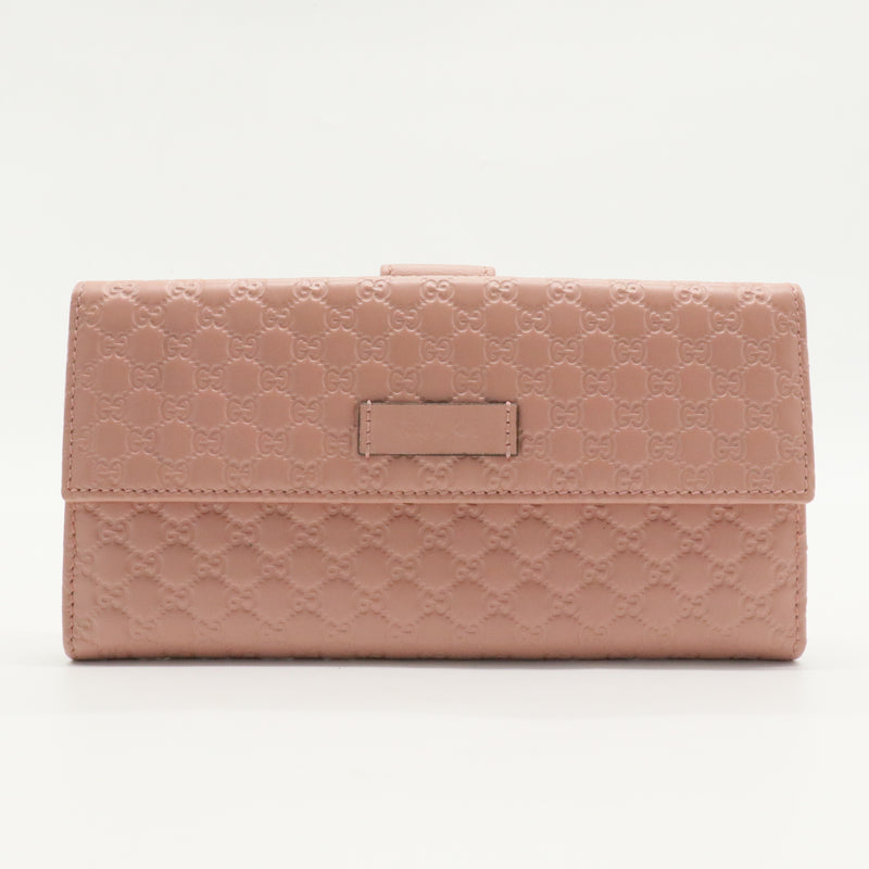 Microguccissima Continental Flap Wallet Soft Pink