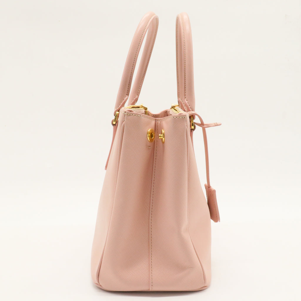 Double Zip Lux Tote Saffiano Leather Small