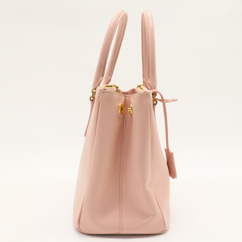 Double Zip Lux Tote Saffiano Leather Small