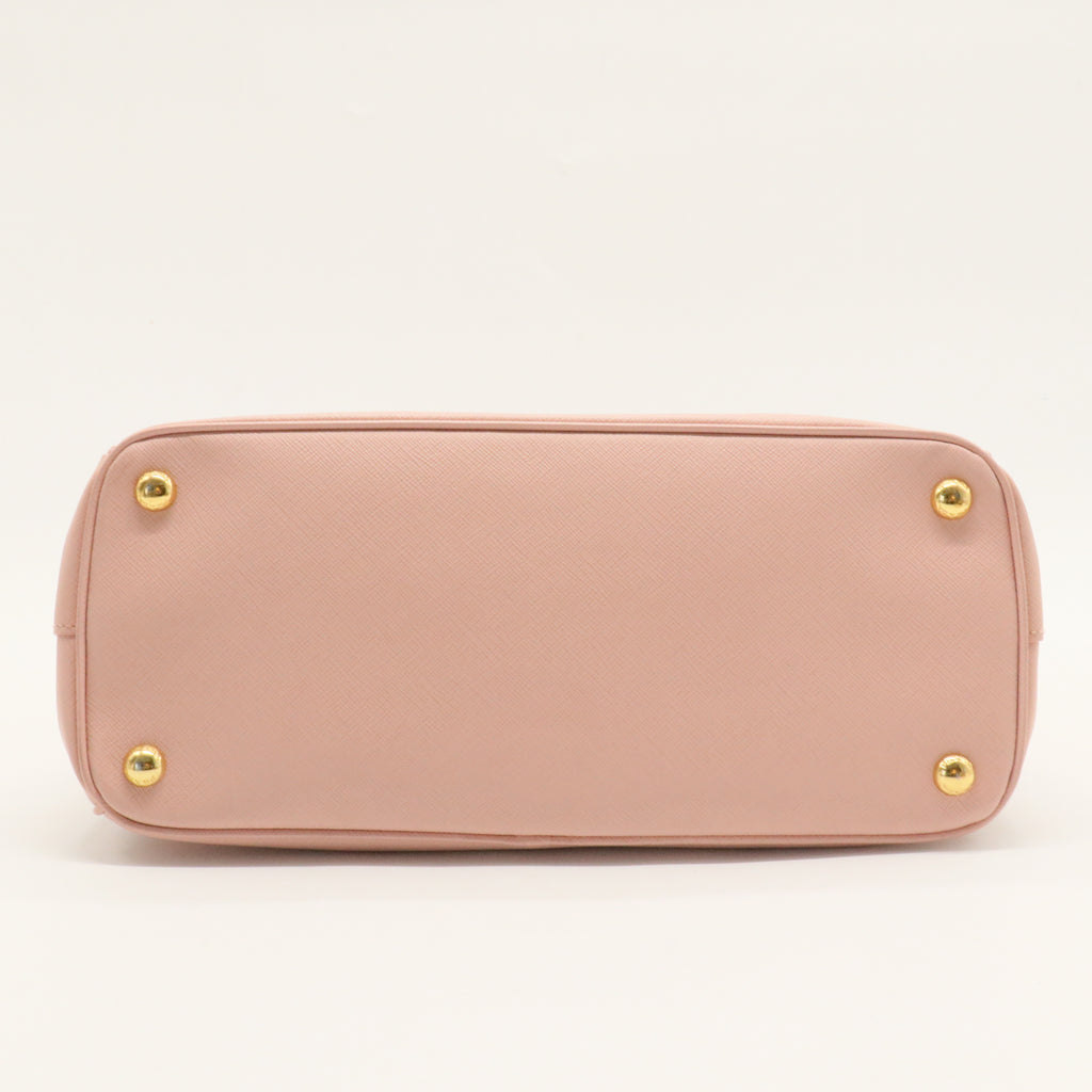 Double Zip Lux Tote Saffiano Leather Small