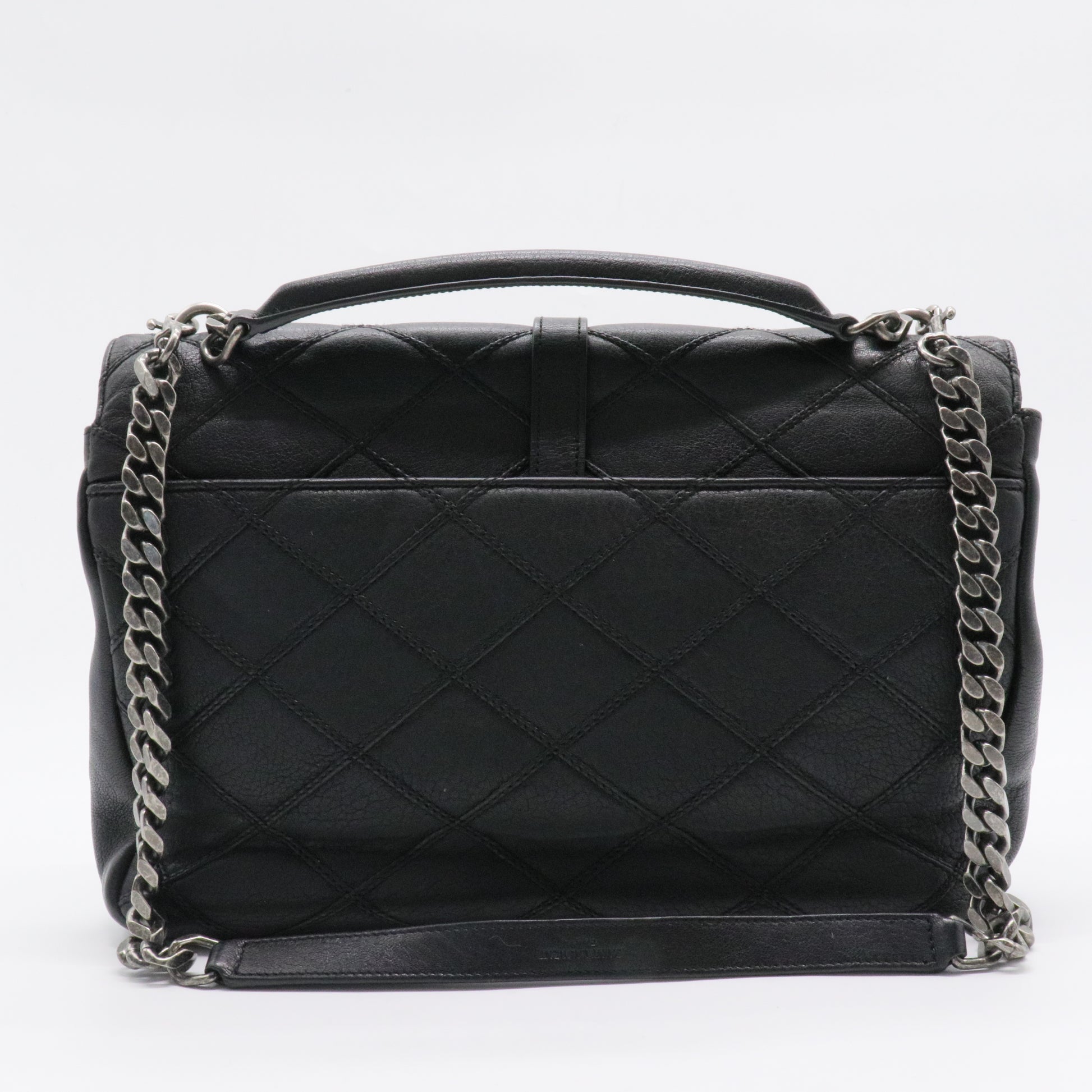 Classic Monogram College Bag Matelasse Chevron Leather Large