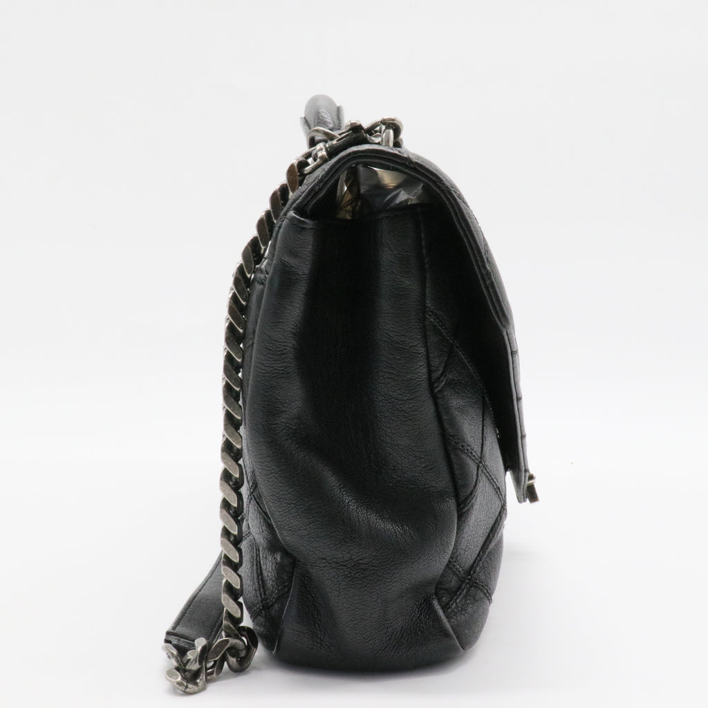 Classic Monogram College Bag Matelasse Chevron Leather Large