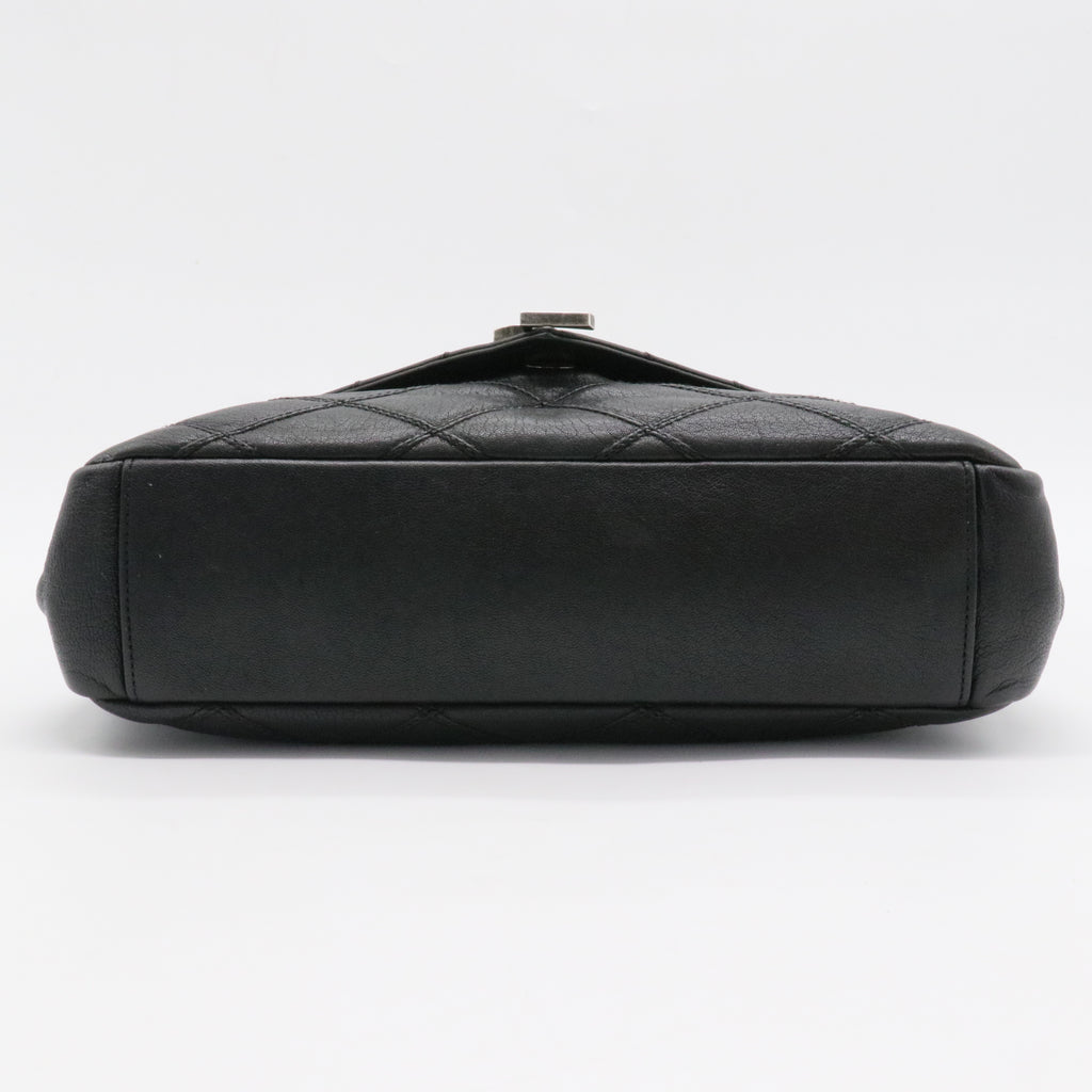 Classic Monogram College Bag Matelasse Chevron Leather Large