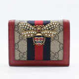 GG Supreme Canvas and Leather Queen Margaret Card Case