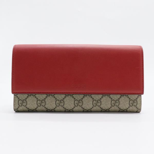 GG Supreme Continental Wallet Calfskin Leather