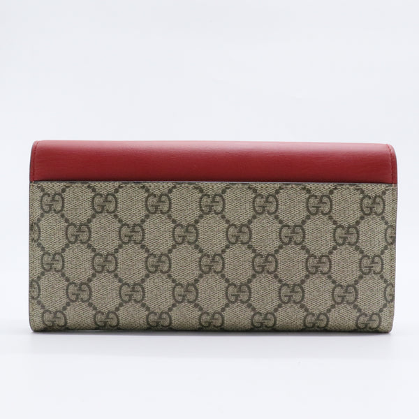 GG Supreme Continental Wallet Calfskin Leather