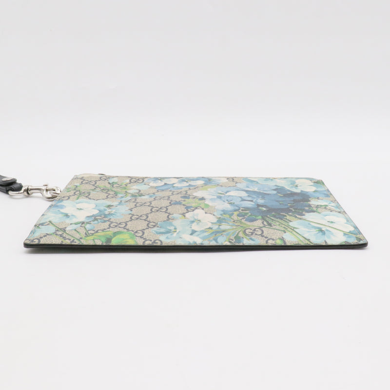 Wristlet Zip Pouch Blooms Print GG Coated Canvas Small