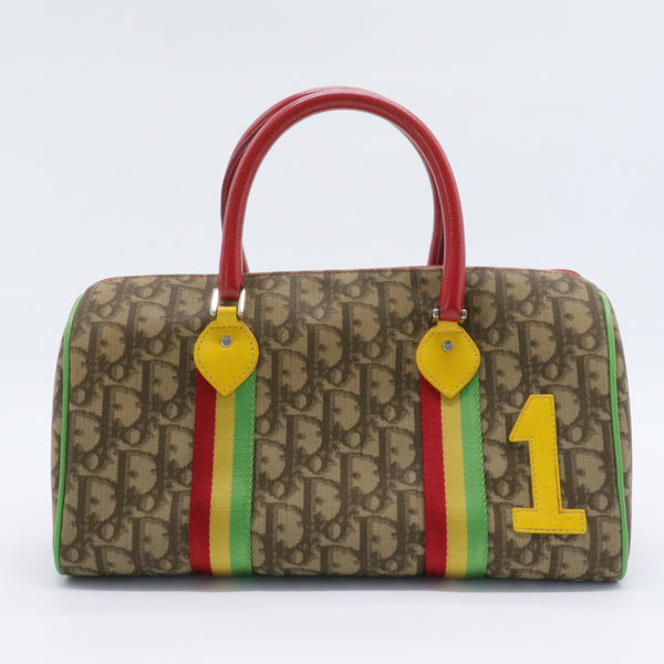 Vintage Rasta Boston Bag Diorissimo Canvas Medium