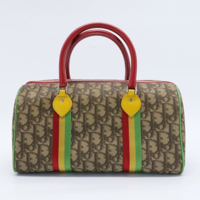 Vintage Rasta Boston Bag Diorissimo Canvas Medium